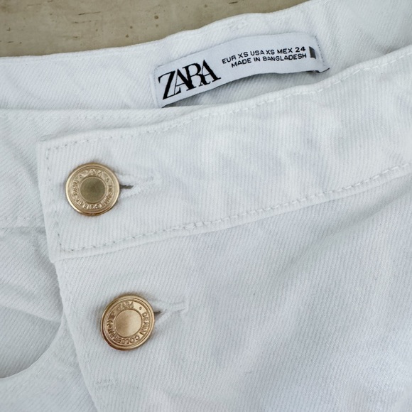 Zara fringed skort shorts XS frayed raw hem in white - Picture 5 of 8